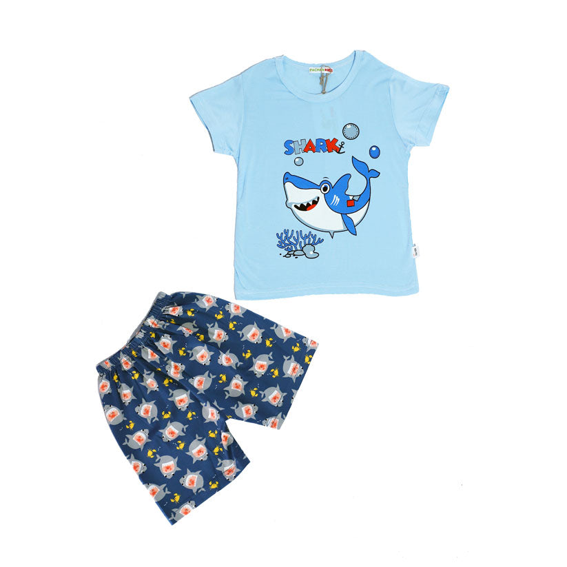 Blue baby shark night suit