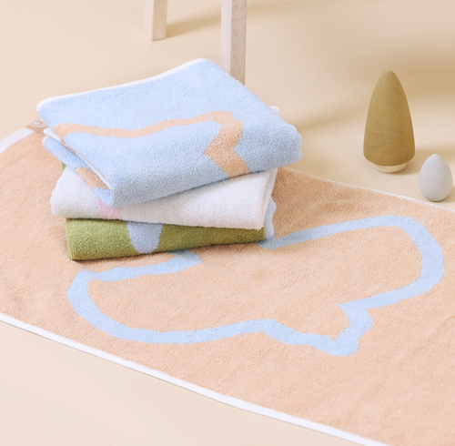 Bamboo Village Face Towel (Bird Peach)