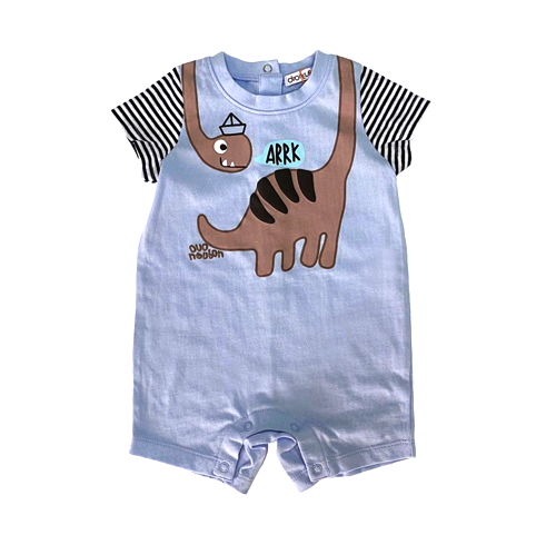 Dino Blue Half Romper