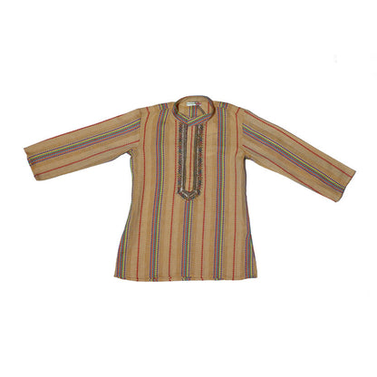 Peach handloom cotton kurta set