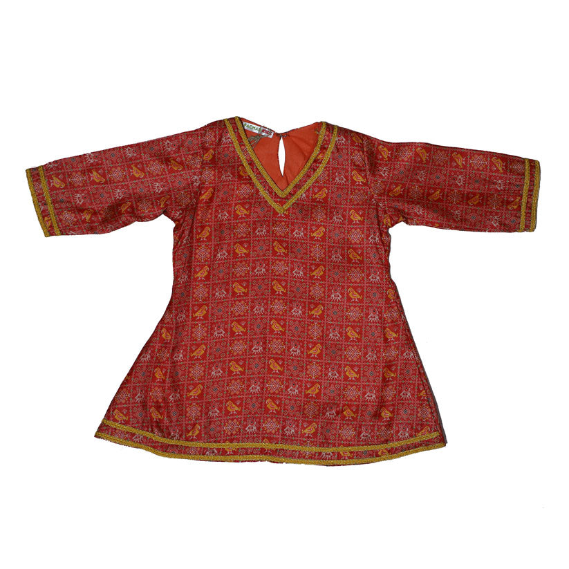 Red patola print kurta with pant