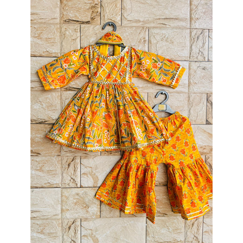 Yellow Sharara Set