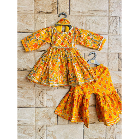 Yellow Sharara Set