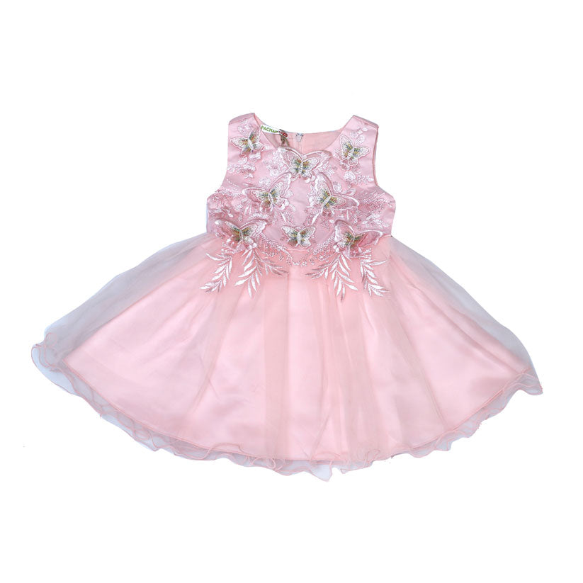 Baby pink butterfly applique dress