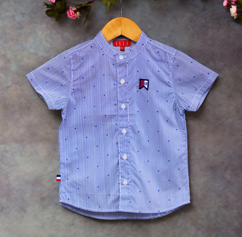 Blue Polks Dots Shirt