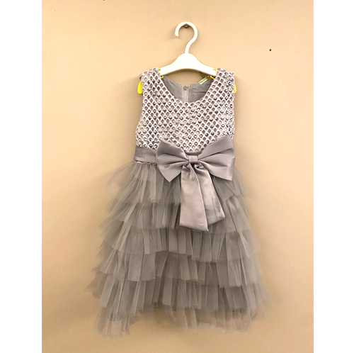 Party wear Grey tiered dress