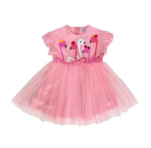 Pink Swans Cute Frock