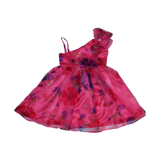 Pink bow organza dress