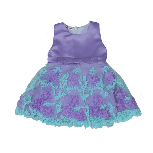 Purple flower embroidered dress