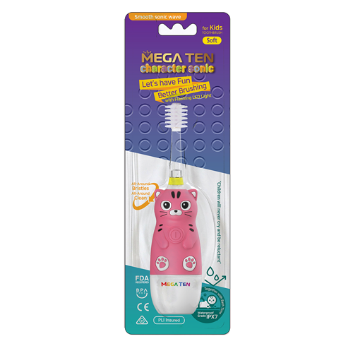 Kids Sonic Toothbrush Cat with 2 refill head