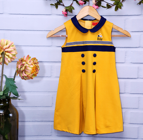 Yellow Buttoned Collar Dress