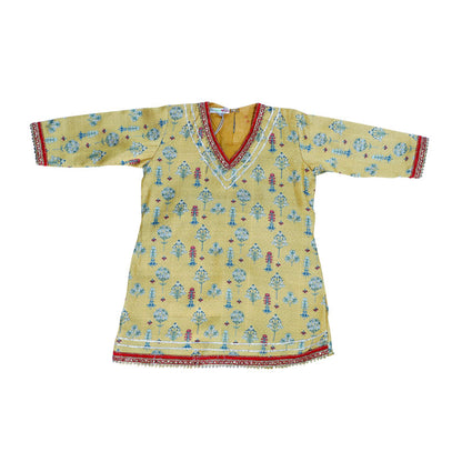 Yellow printed kurta set